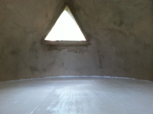 Undercoat on the loft floor of the Nid - all finished now with a teal top coat to brighten everything up.